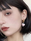 Heart Printed Lolita Earrings -- YKIIY  CLOTHING