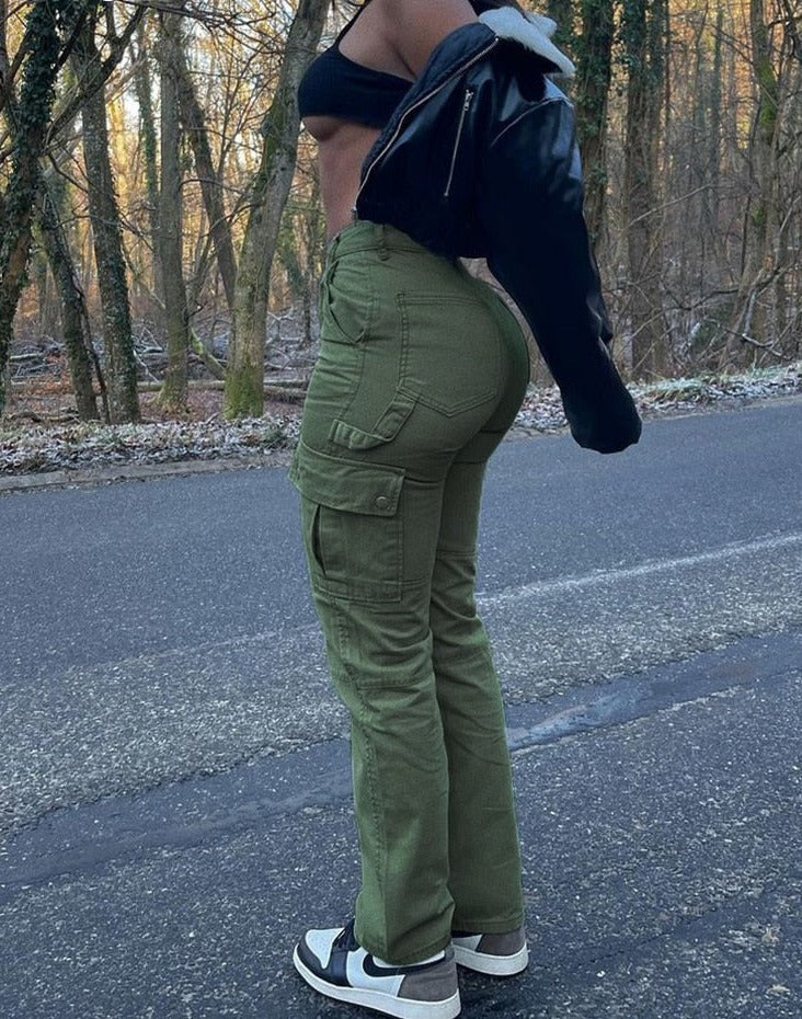 High Waist Y2K Cargo Jeans -- YKIIY  CLOTHING