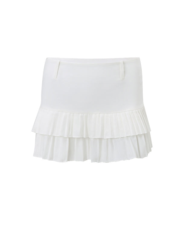 K-POP Plain Ruffled Hem Skirt -- YKIIY  CLOTHING