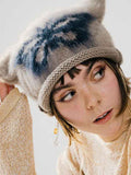 Knitted Butterfly Color Block Warm Hat -- YKIIY  CLOTHING