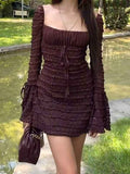 Lace Patchwork Bow Bodycon Mini Dress -- YKIIY  CLOTHING