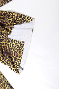 Leopard Printed Faux Fur Collar Crop Top -- YKIIY  CLOTHING