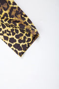 Leopard Printed Faux Fur Collar Crop Top -- YKIIY  CLOTHING