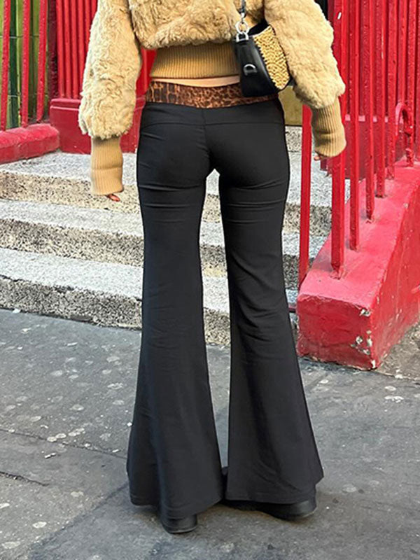 Leopard Printed Flared Flared Pants -- YKIIY  CLOTHING