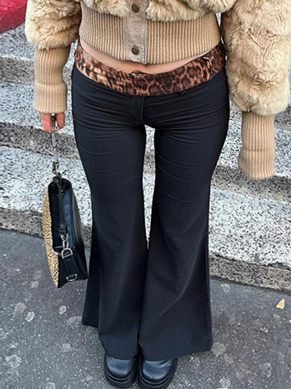 Leopard Printed Flared Flared Pants -- YKIIY  CLOTHING