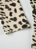 Leopard Printed Long-sleeved Bottoming Top -- YKIIY  CLOTHING