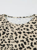 Leopard Printed Long-sleeved Bottoming Top -- YKIIY  CLOTHING