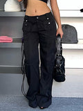 Low Rise Tassel Patchwork Cargo Pants -- YKIIY  CLOTHING