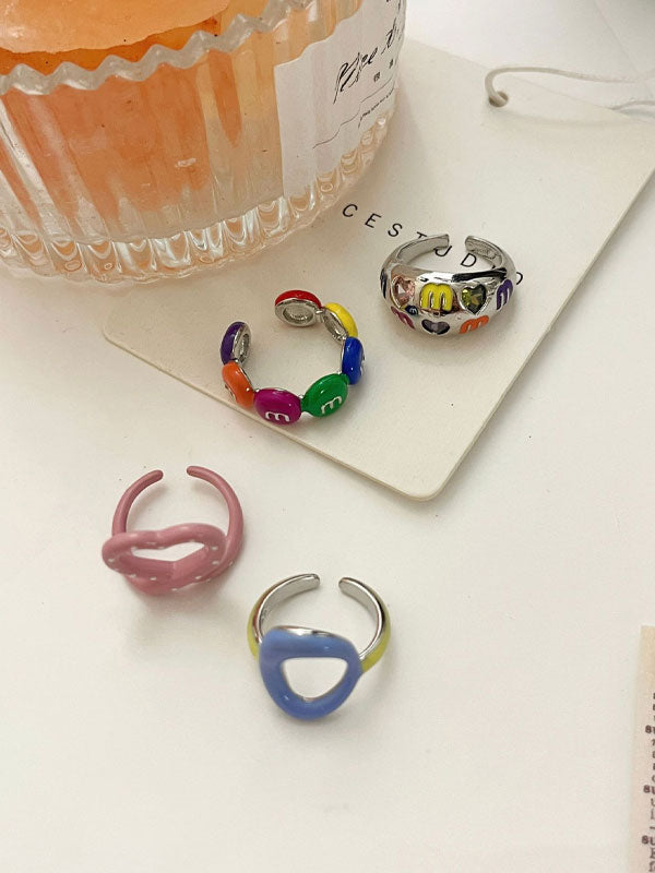 Macaron Enamel Stacking Rings -- YKIIY  CLOTHING