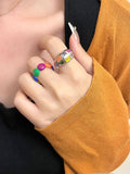 Macaron Enamel Stacking Rings -- YKIIY  CLOTHING