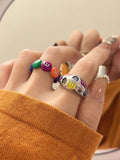 Macaron Enamel Stacking Rings -- YKIIY  CLOTHING