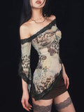 One Shoulder Decorative Lace T-Shirt -- YKIIY  CLOTHING