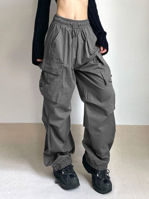 Oversized Cargo Parachute Pants -- YKIIY  CLOTHING