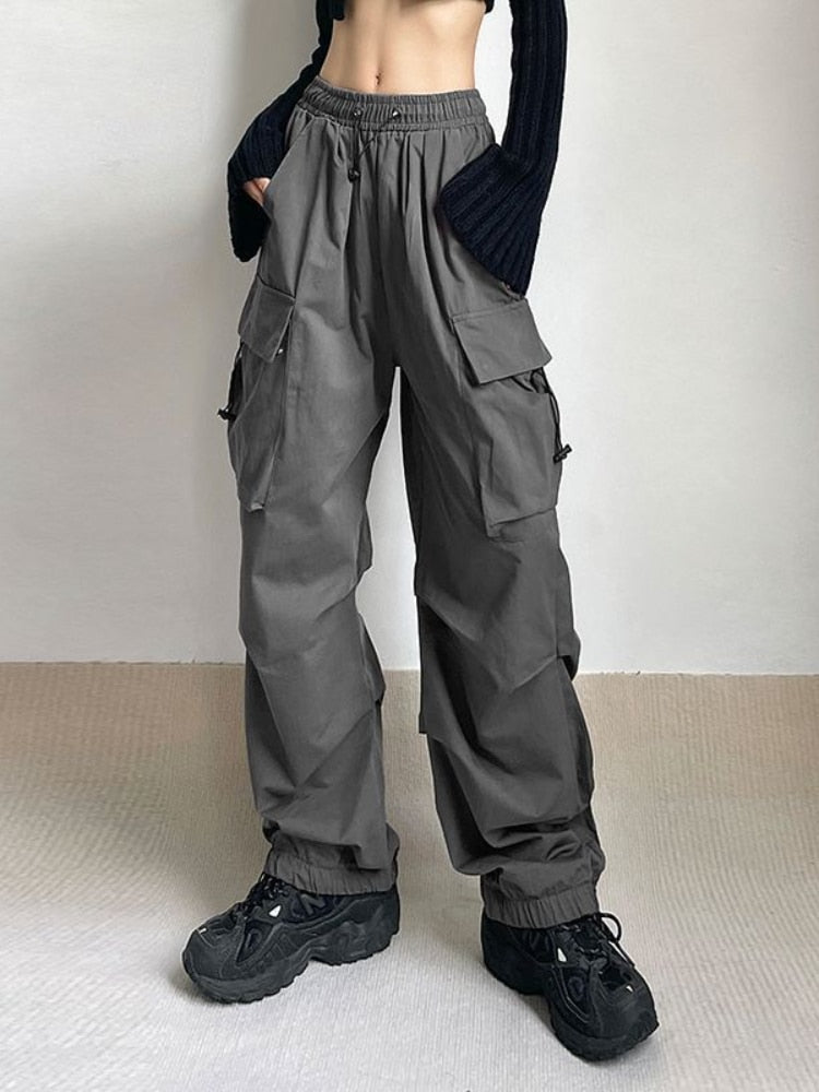 Oversized Cargo Parachute Pants -- YKIIY  CLOTHING