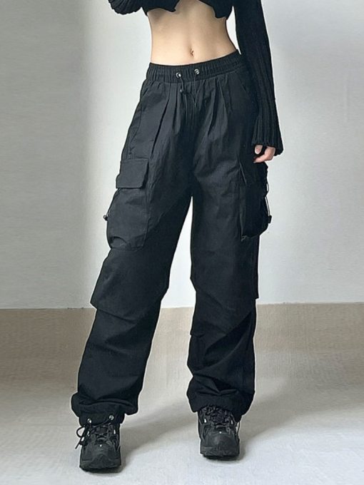 Oversized Cargo Parachute Pants -- YKIIY  CLOTHING