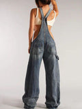 Patch Pocket Zipper Denim Overall Pants -- YKIIY  CLOTHING