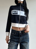 Patchwork Patchwork Rib Knit Cuffs Jacket -- YKIIY  CLOTHING