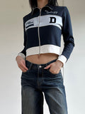 Patchwork Patchwork Rib Knit Cuffs Jacket -- YKIIY  CLOTHING