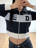 Patchwork Patchwork Rib Knit Cuffs Jacket -- YKIIY  CLOTHING