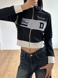 Patchwork Patchwork Rib Knit Cuffs Jacket -- YKIIY  CLOTHING