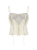 Patchwork Ruffles See Through Fairy Camis -- YKIIY  CLOTHING