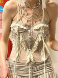 Patchwork Ruffles See Through Fairy Camis -- YKIIY  CLOTHING