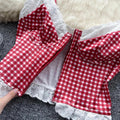 Plaid Bustier Crop Top -- YKIIY  CLOTHING