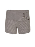 Plain Decorative Buttons Shorts -- YKIIY  CLOTHING