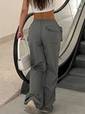 Plain Drawstring Elastic Waist Pants -- YKIIY  CLOTHING