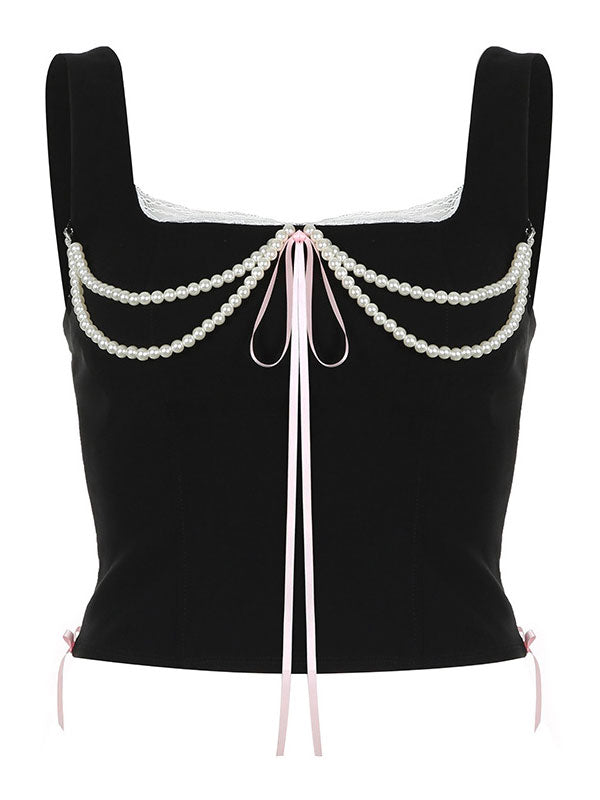 Plain Spaghetti Strap Corset Top -- YKIIY  CLOTHING