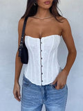 Plain Strapless Push Up Corset Top -- YKIIY  CLOTHING