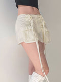 Plain Zipper Flap Pocket Lace Up Skirt -- YKIIY  CLOTHING