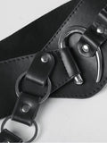 Punk Leather Belt with Metal Buckle -- YKIIY  CLOTHING