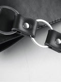 Punk Leather Belt with Metal Buckle -- YKIIY  CLOTHING