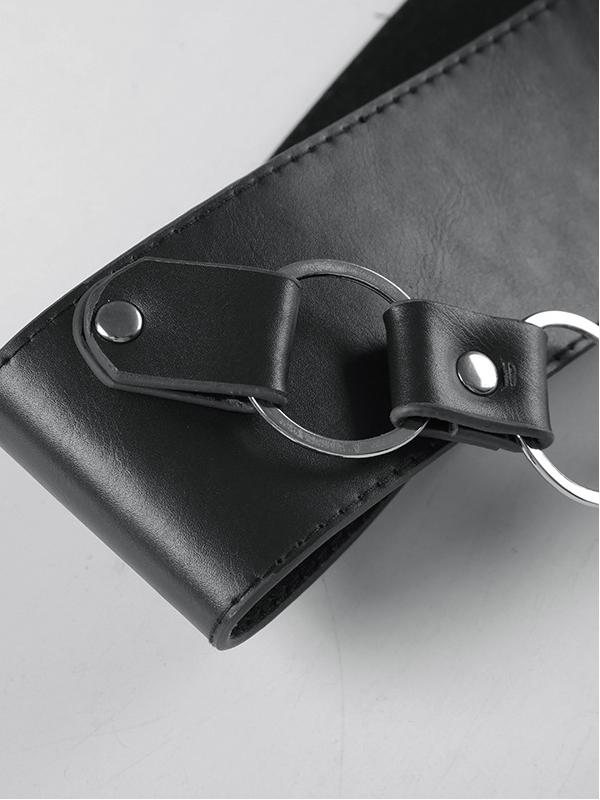 Punk Leather Belt with Metal Buckle -- YKIIY  CLOTHING