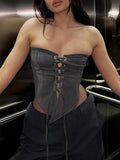 Push Up Metal Eyelet Tube Top -- YKIIY  CLOTHING