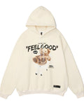 Ragdoll Bear Printed Couple Loose Hooded Sweatshirt -- YKIIY  CLOTHING