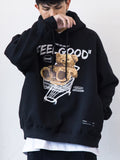 Ragdoll Bear Printed Couple Loose Hooded Sweatshirt -- YKIIY  CLOTHING