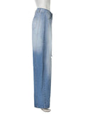 Ripped Banana Jeans Blue Casual Trendy Loose Jeans -- YKIIY  CLOTHING