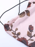 Rose Floral Printed Cross Strap Maxi Dress -- YKIIY  CLOTHING