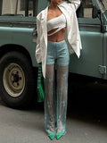 See Through Elastic Waist Lace Pants -- YKIIY  CLOTHING