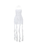 See Through Halter Asymmetric Hem Two Piece Set -- YKIIY  CLOTHING