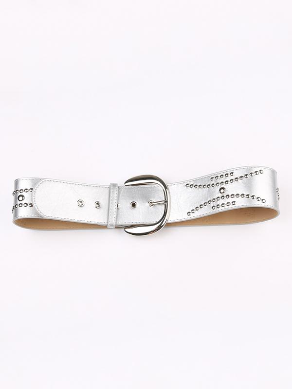 Sequin Stud Paneled Belt -- YKIIY  CLOTHING