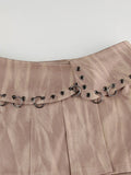 Side Slit Metal Eyelet Mini Skirt -- YKIIY  CLOTHING