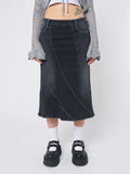 Side Zipper Bottom Flared Denim Skirt -- YKIIY  CLOTHING