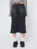 Side Zipper Bottom Flared Denim Skirt -- YKIIY  CLOTHING