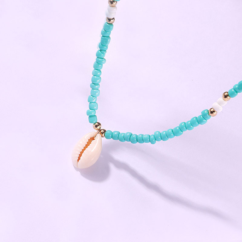 Simple Beaded Shell Pendant Necklace -- YKIIY  CLOTHING