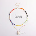 Simple Color Beads Shell Pendant Multilayer Necklace -- YKIIY  CLOTHING