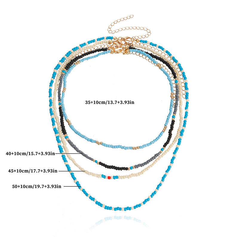 Simple Sweet Beaded Layered Necklace -- YKIIY  CLOTHING