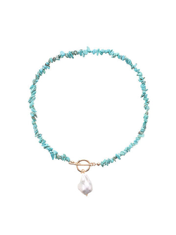 Simple Turquoise Shaped Pearl Necklace -- YKIIY  CLOTHING